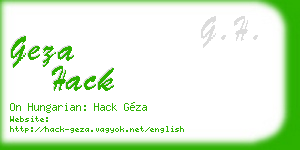 geza hack business card